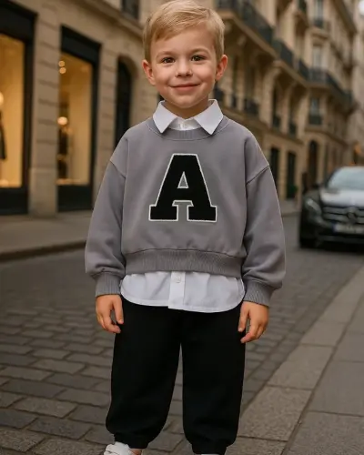 Yeni Sezon Gri Sweatshirt Pantolon Takım