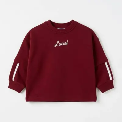 Sırt Detaylı Bordo Sweatshirt