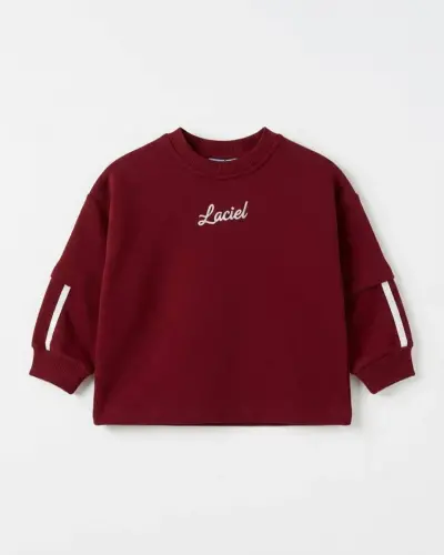 Sırt Detaylı Bordo Sweatshirt