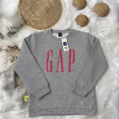 Gri Pembe Baskılı Sweatshirt