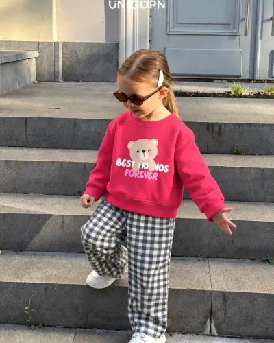 Yeni Sezon Kareli Alt Ayıcık Detaylı Takım